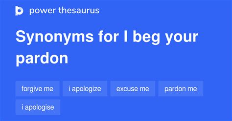 i beg your pardon words