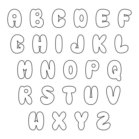I Bubble Letters Printable