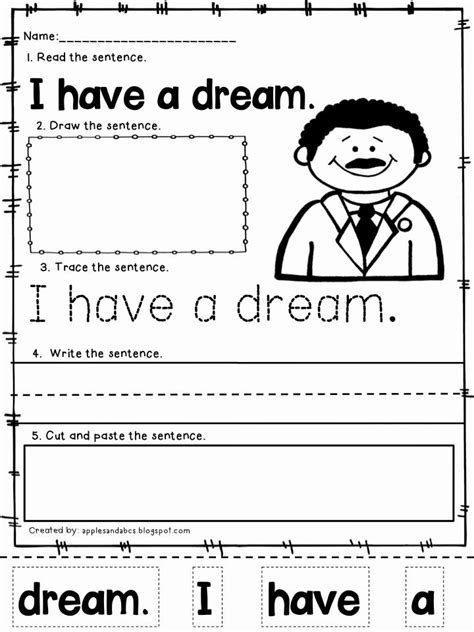 i have a dream worksheet preschool