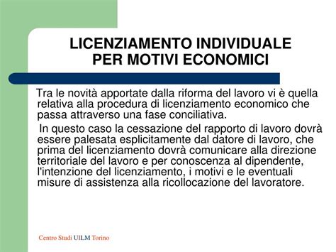 i licenziamenti per motivi economici