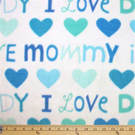 i love mommy and daddy fleece fabric