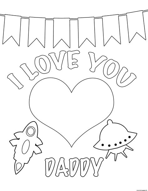 i love you daddy printable coloring pages