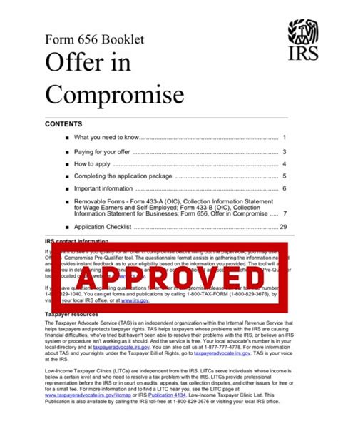 i need help with the irs offer in compromise