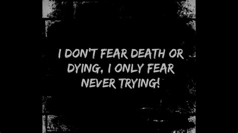 i never feared death or dying song