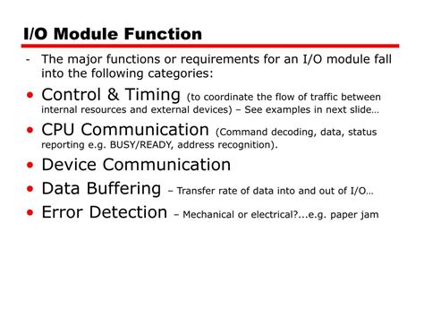 i o module function