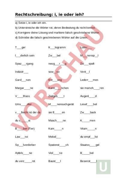 Ei Oder Ie Arbeitsblätter Worksheets