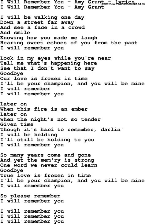 i will remember you song lyrics