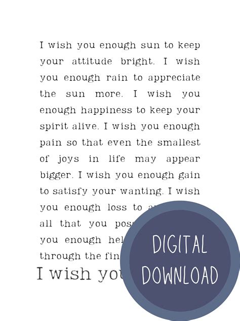I Wish You Enough Poem Printable: A Heartfelt Message For Your Loved Ones