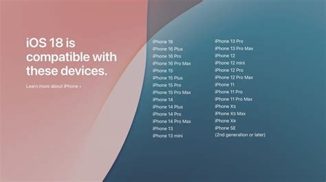 iOS 18 Compatible Devices