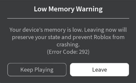 iOS App: Memory Error – Roblox Support
