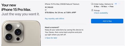 iPhone 15 delivery estimates