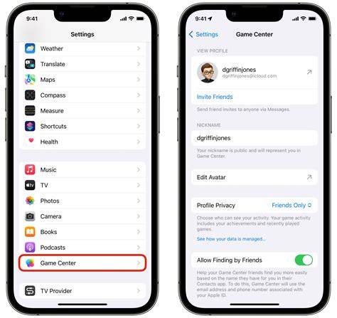 Pengaturan Game Center iPhone
