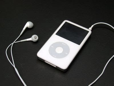 iPod with headphones
