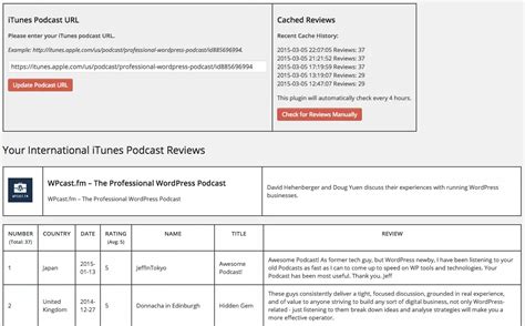 iTunes Podcast Review Manager