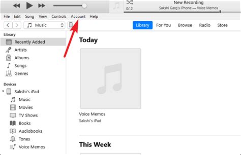 Antarmuka iTunes di Windows