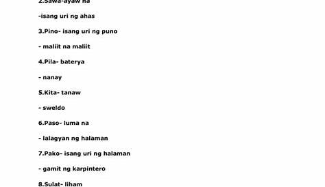Mga Salitang Filipino