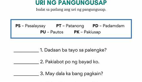 uri ng pangungusap worksheet - philippin news collections