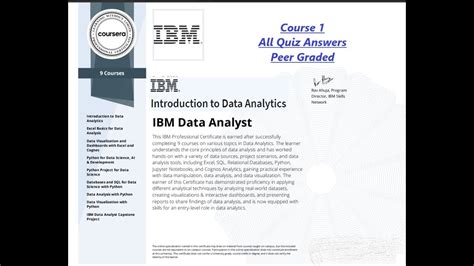 ibm introduction to data analytics answers