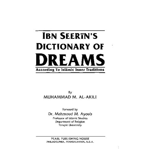 ibn seerin's dictionary of dreams pdf