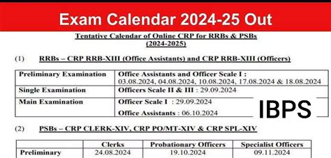 Ibps Calendar 2024