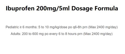 Ibuprofen Dosage Ml