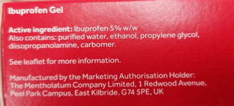 Ibuprofen Gel Interactions