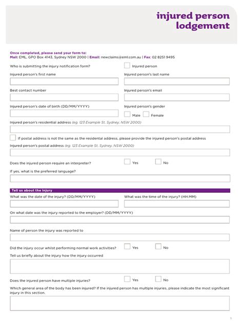 icare injury notification form