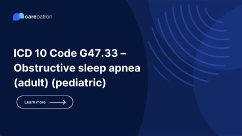 icd 10 cm code for obstructive sleep apnea