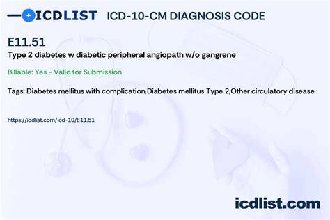 icd 10 code for e11.51