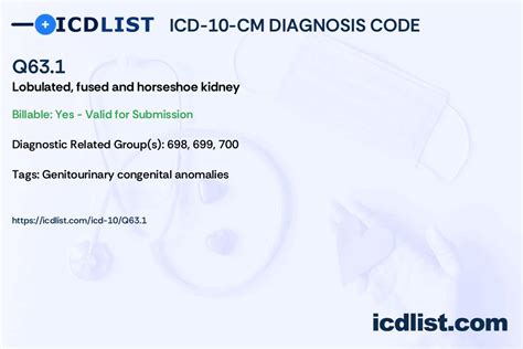 Icd 10 Code For Horseshoe Kidney Unspecified