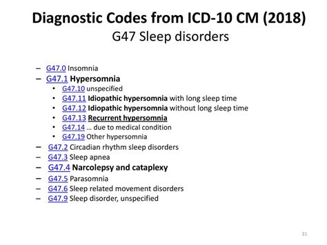 icd 10 code g47.9 sleep disorder unspecified