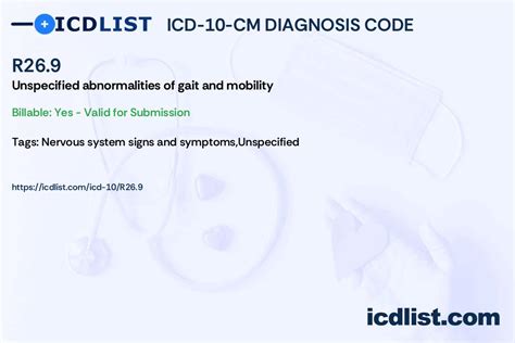 icd 10 code gait disturbance unspecified