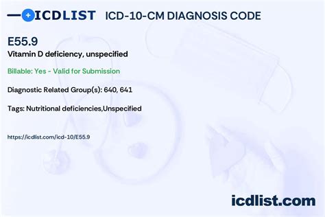 icd 10 code vitamin d deficiency e55.9