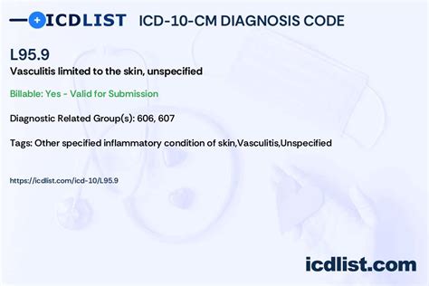 icd 10 for vasculitis unspecified