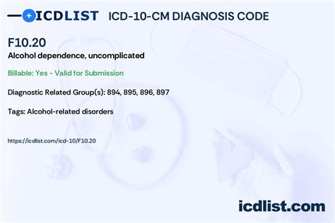 icd-10 code f10.20