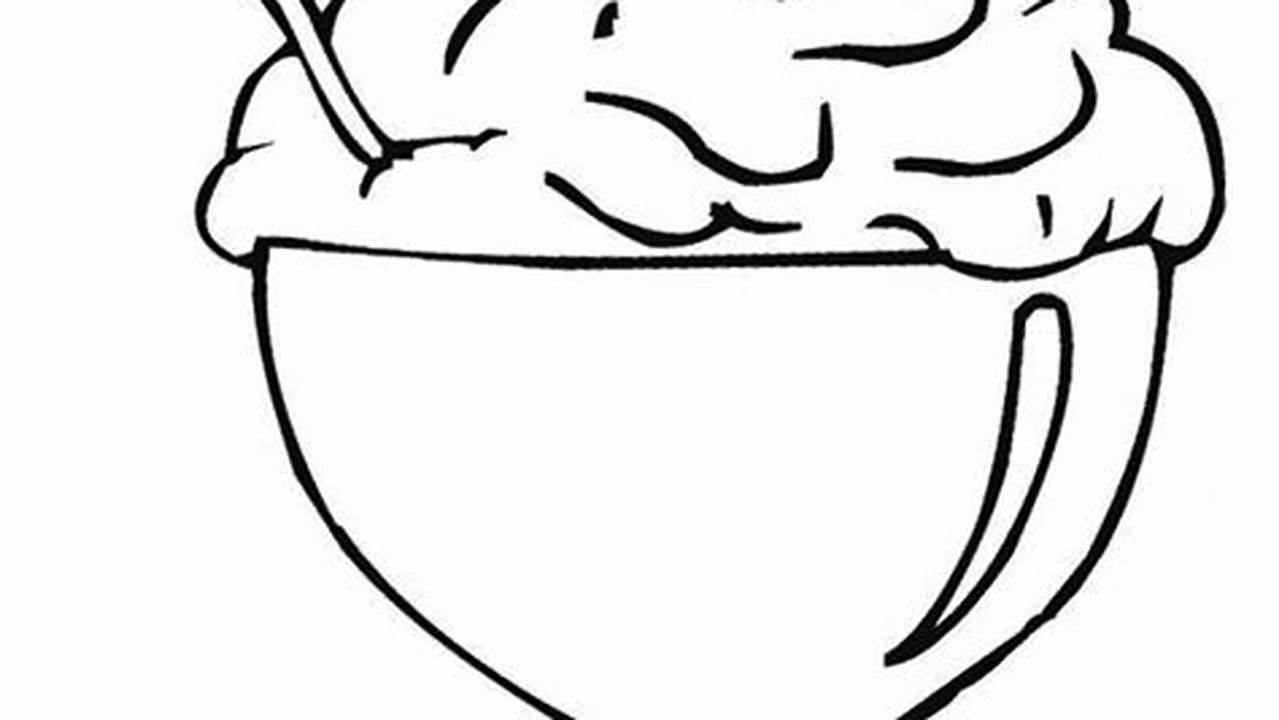 Unleash the Sweetness of Ice Cream Sundae Clipart: Discoveries in Black and White