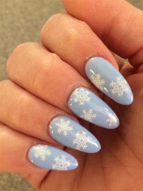 Ice Blue Nails Snowflake