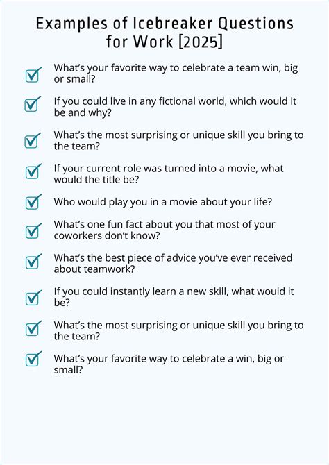 Ice Breaker Examples For Work