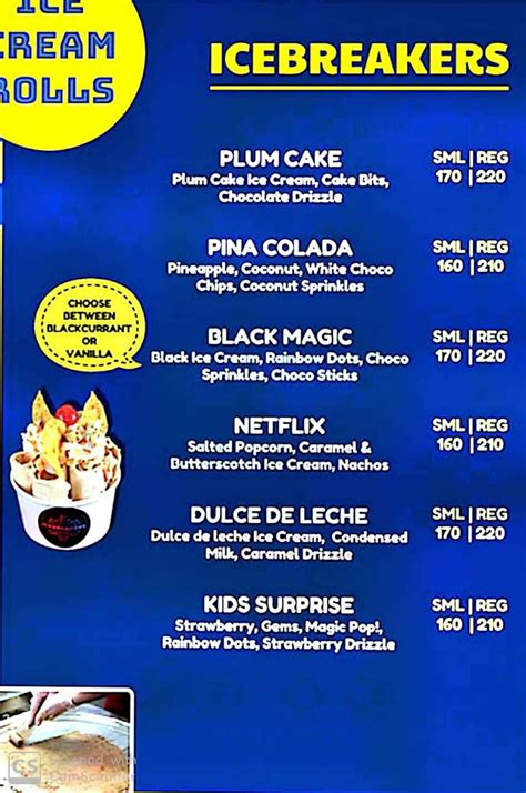 Ice Breakers Menu