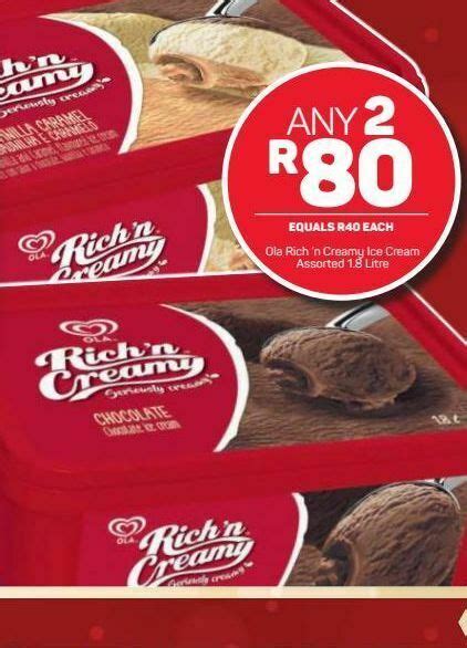 ice cream at pick n pay