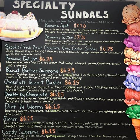 Ice Cream Parlor Menu