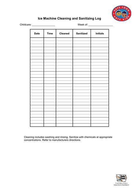 Ice Machine Cleaning Rota