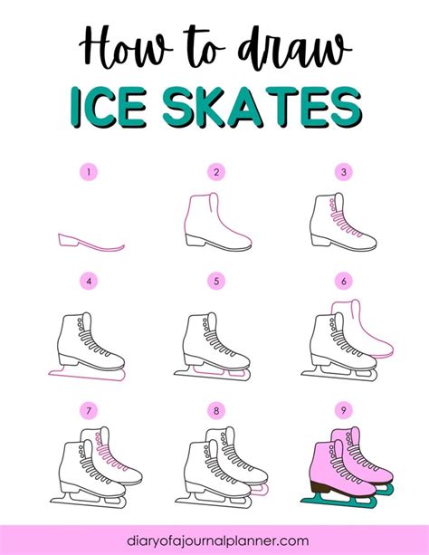 Ice Skates Doodle Easy
