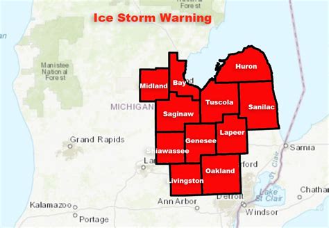 ice storm warning michigan