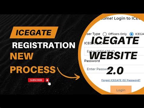 icegate new website registration