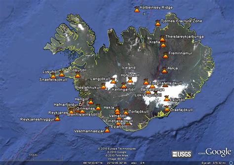 iceland volcano map 2022