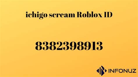 ichigo scream (dub) Roblox ID - Roblox music codes