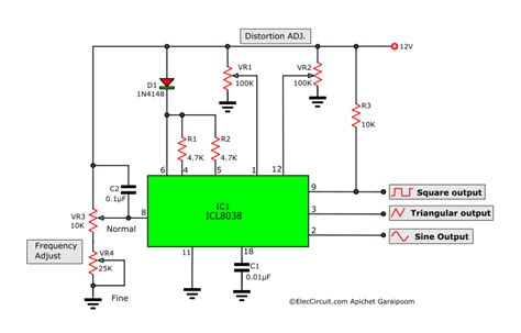 Icl8038 Function Generator Circuit Diagram