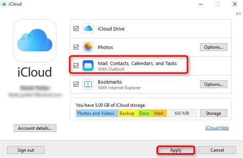 icloud won't sync with outlook 365 contacts