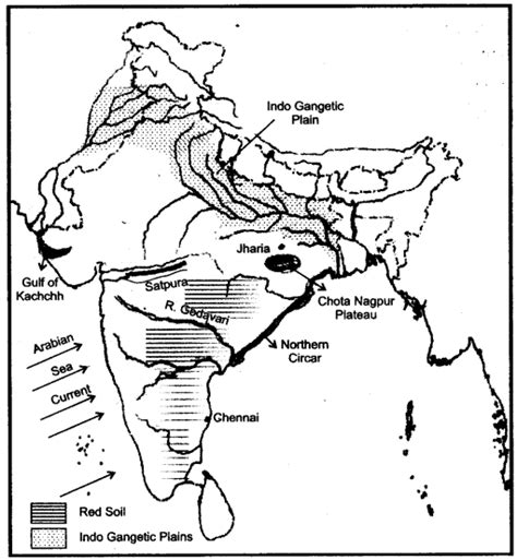 icse class 10 geography map of india